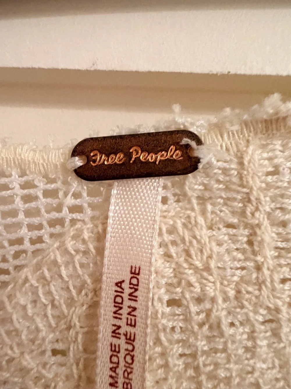 Free People Cream Crochet Kimono